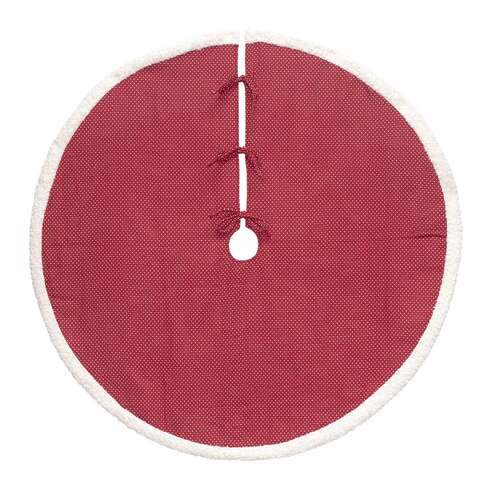 Dyno Red/White Dot Sherpa Edge Tree Skirt 48 in., Pack of 4