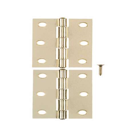 Ace 2 in. W X 3 in. L Bright Brass Brass Narrow Hinge 2 pk, Pack of 5