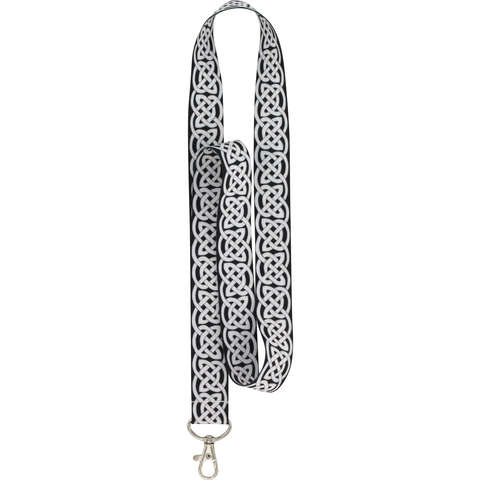 HILLMAN Polyester Black/White Decorative Key Chain Lanyard, Pack of 6