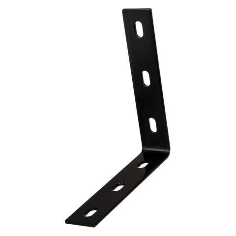 Hampton 7 in. H X 1-1/2 in. W Black Steel Inside L Corner Brace, Pack of 10