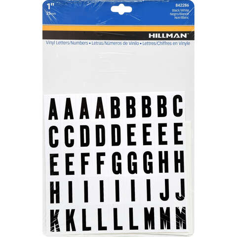 Hillman 1 in. Black Vinyl Self-Adhesive Letter and Number Set 0-9, A-Z 117 pc, Pack of 6