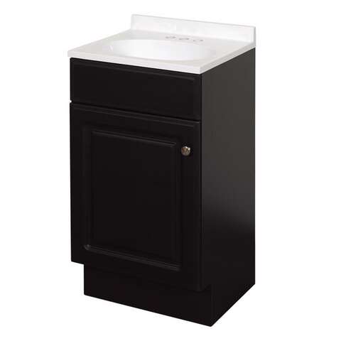 Zenna Home Single Espresso Vanity Combo 18 in. W X 16 in. D X 35 in. H