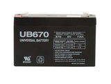 Universal Power Group UB670 7 Ah 6 V Lead Acid Battery, Pack of 2
