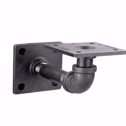 STZ Industries Black Steel Shelf Bracket 6 in. L