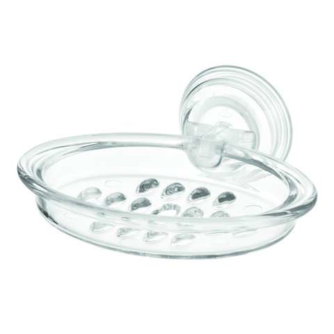 iDesign Power Lock Clear Plastic Soap Dish