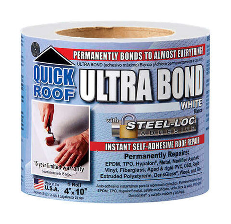 Quick Roof Ultra Bond 4 in. W X 10 ft. L Tape Self-Adhesive Roof Repair White