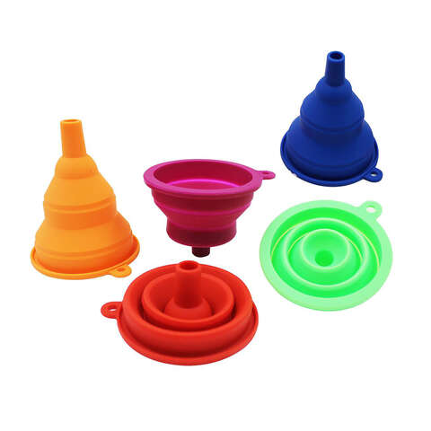 Diamond Visions Assorted 4 in. H Silicone Extendable Funnel, Pack of 36