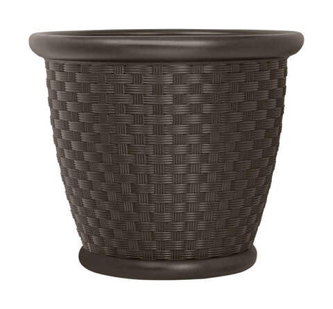 Suncast Sonora 15.75 in. H X 18 in. W Resin Planter Brown, Pack of 4