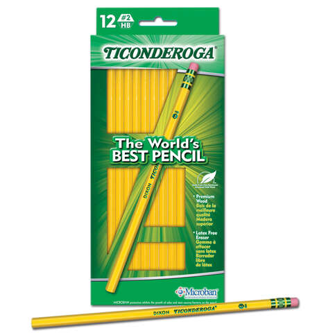 Ticonderoga #2HB Wood Pencil 12 pk Pink/Yellow