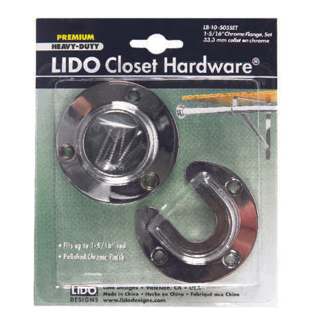 Lido 1-1/4 in. L X 1-5/16 in. D Polished Chrome Steel Closet Flange Set