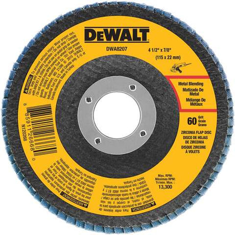 DeWalt 4-1/2 in. D X 7/8 in. Zirconia Type 29 Flap Disc 60 Grit 1 pc