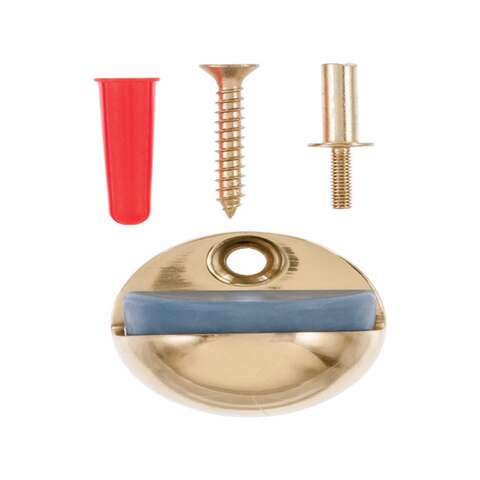 Ace 1 in. W Solid Brass w/Rubber Stop Gold Door Stop Mounts to floor