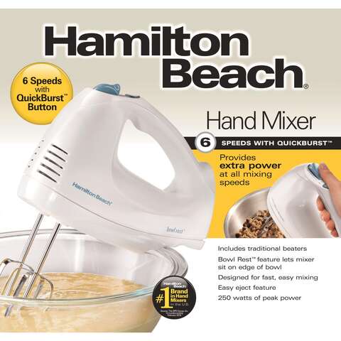 Hamilton Beach White 6 speed Hand Mixer, Pack of 2