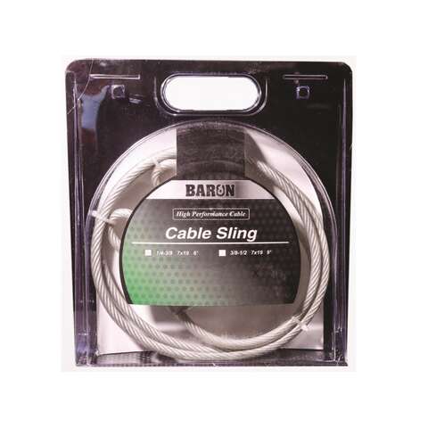 Baron Galvanized Galvanized Steel 3/8-1/2 in. D X 9 ft. L Cable Sling