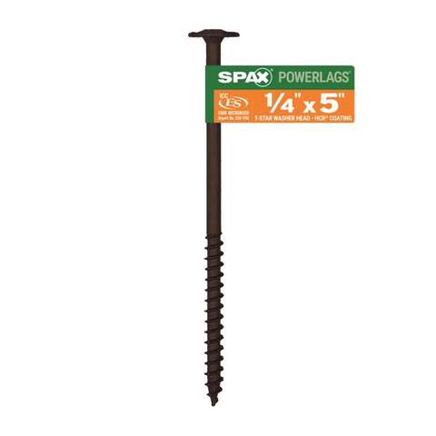 SPAX PowerLags 1/4 in. X 5 in. L Washer High Corrosion Resistant Carbon Steel Lag Screw 1 pk, Pack of 50