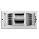 Tru Aire 6 in. H X 14 in. W 3-Way Powder Coat White Steel Wall/Ceiling Register