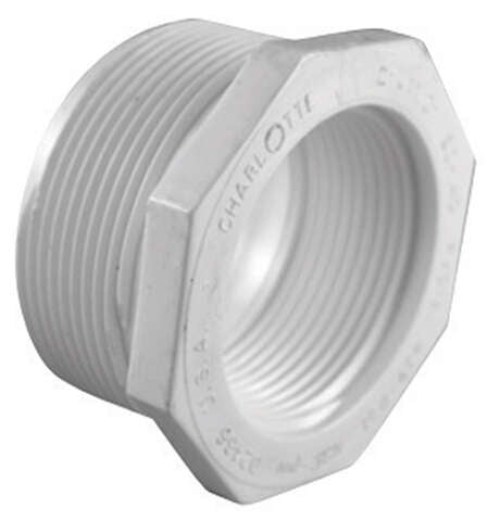 Charlotte Pipe Schedule 40 1 in. MPT X 3/4 in. D FPT PVC Reducing Bushing 1 pk, Pack of 25