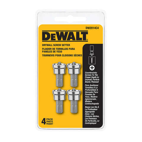 DeWalt Phillips Drywall Screw Setter S2 Tool Steel 4 pc, Pack of 3