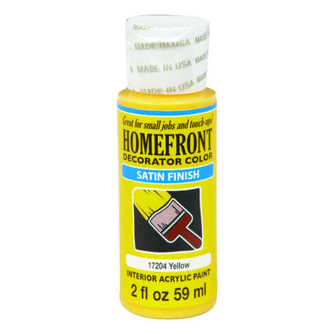 Homefront Satin Yellow Hobby Paint 2 oz, Pack of 3