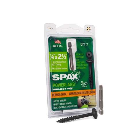 SPAX PowerLag 1/4 in. in. X 2-1/2 in. L T-30 Washer Head Serrated Structural Screws