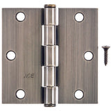 Ace 3 in. L Antique Brass Residential Door Hinge 3 pk