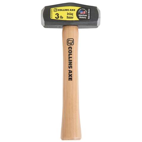 Collins 3 lb Steel Drilling Hammer 10 in. Hickory Handle