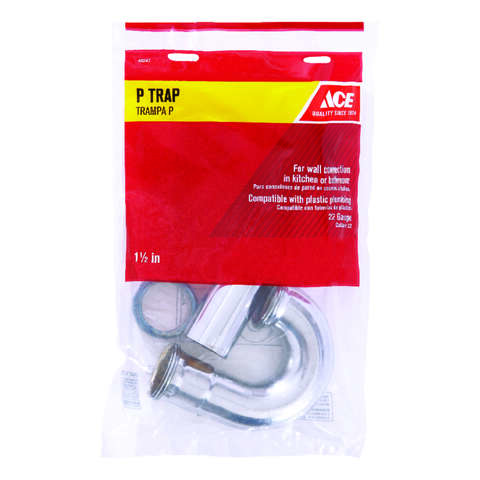 Ace 1-1/2 in. D Chrome Plated Brass P Trap