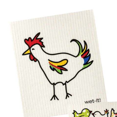 Wet-It! Multicolored Cotton Rooster Dish Cloth 1 pk