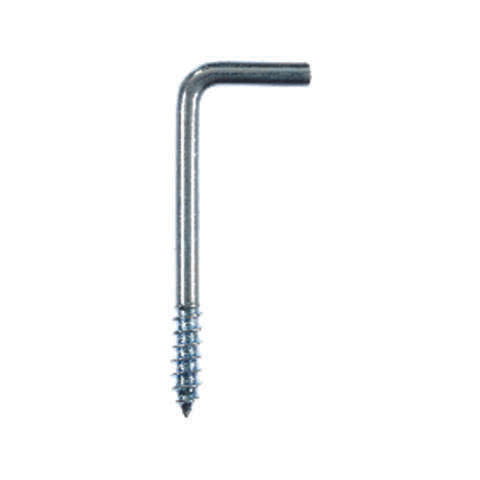 Ace Small Zinc-Plated Silver Steel 1.8125 in. L Square Bend Screw Hook 15 lb 6 pk, Pack of 5