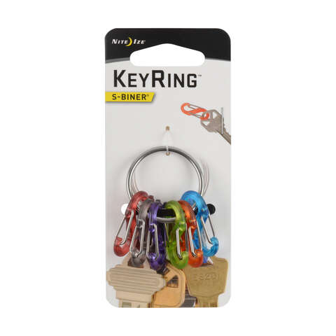 Nite Ize KeyRing S-Biner 2.2 in. D Stainless Steel Assorted Key Ring