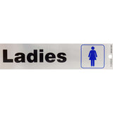 Hillman English Silver Restroom Decal 2 in. H X 8 in. W, Pack of 6