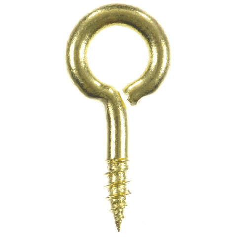 Ace 7/64 in. D X 3/4 in. L Polished Brass Screw Eye 30 lb. cap. 7 pk, Pack of 5