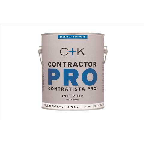 C+K Contractor Pro Eggshell Tint Base Tint Base Paint Interior 1 gal, Pack of 4