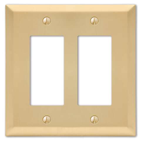 Amerelle Century Satin Brass 2 gang Stamped Steel Decorator Wall Plate 1 pk