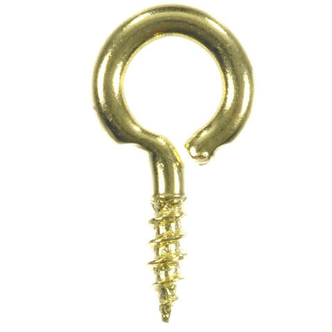 Ace 1/8 in. D X 1/2 in. L Polished Brass Screw Eye 5 lb. cap. 7 pk, Pack of 5