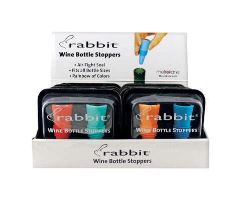 Rabbit Assorted Rubber Bottle Stopper, Pack of 12