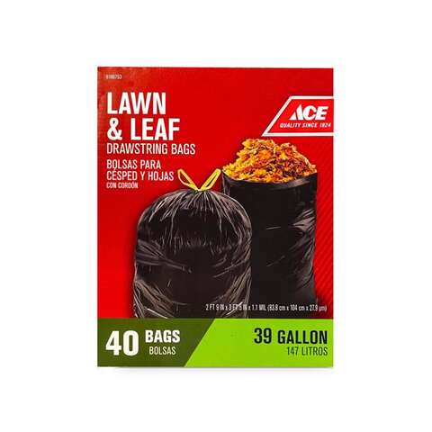 Ace 39 gal Lawn & Leaf Bags Drawstring 40 pk, Pack of 6