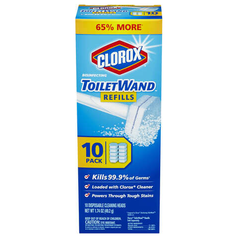 Clorox No Scent Toilet Wand Refill Heads 1.74 oz Cloth