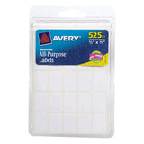 Avery 1/2 in. H X 3/4 in. W Rectangular White Labels 525 pk, Pack of 6