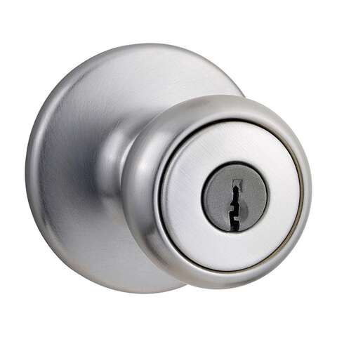 Kwikset Tylo Satin Chrome Entry Lockset K3 1-3/4 in.