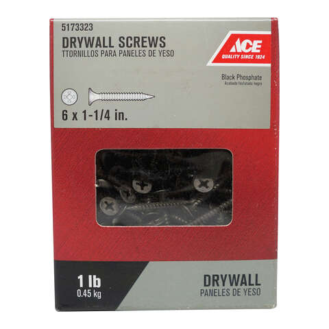 Ace No. 6 wire X 1-1/4 in. L Phillips Fine Drywall Screws 1 lb 283 pk