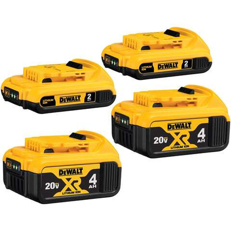 DeWalt 20V MAX DCB324-4 Lithium-Ion 2Ah and 4Ah Battery Combo Pack 4 pc