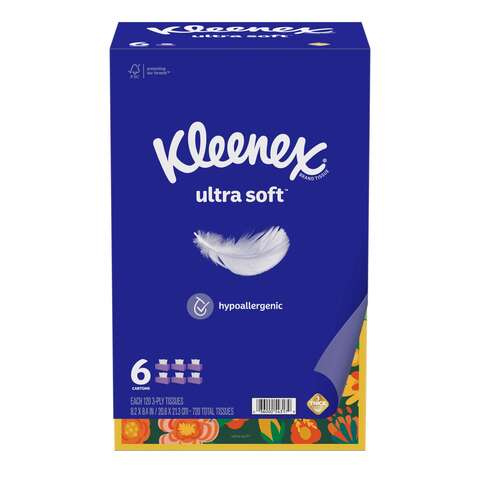 Kleenex Ultra Soft 120 ct Facial Tissue, Pack of 4