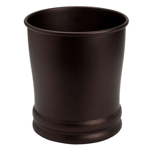 iDesign Olivia Bronze Steel Classic Wastebasket, Pack of 2