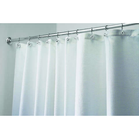 iDesign 54 in. H X 78 in. W White Carlton Shower Curtain Polyester