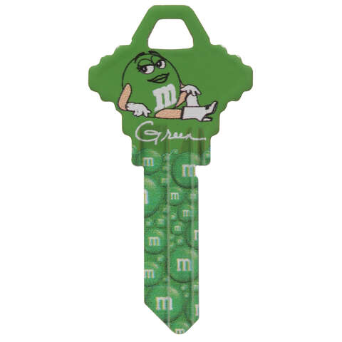 HILLMAN M&Ms Green House/Office Key Blank 68 SC1 Single For Schlage Locks, Pack of 6