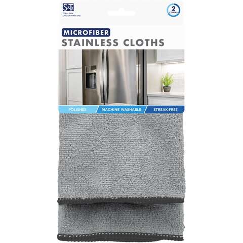 Schroeder & Tremayne Microfiber Cleaning Cloth 12 in. W X 16 in. L 2 pk, Pack of 4