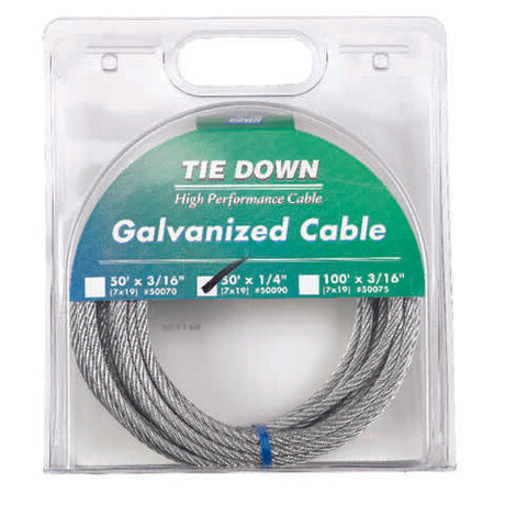 Tie Down Engineering Galvanized Steel 1/4 in. D X 50 ft. L Aircraft Cable