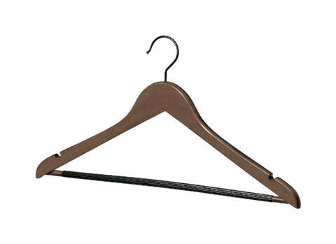 Whitmor 9-7/64 in. H X 1 in. W X 17-2/5 in. L Walnut Brown Suit Hanger 5 pk