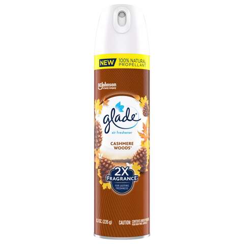 Glade Cashmere Woods Scent Air Freshener 8.3 oz Aerosol 1 pk, Pack of 6